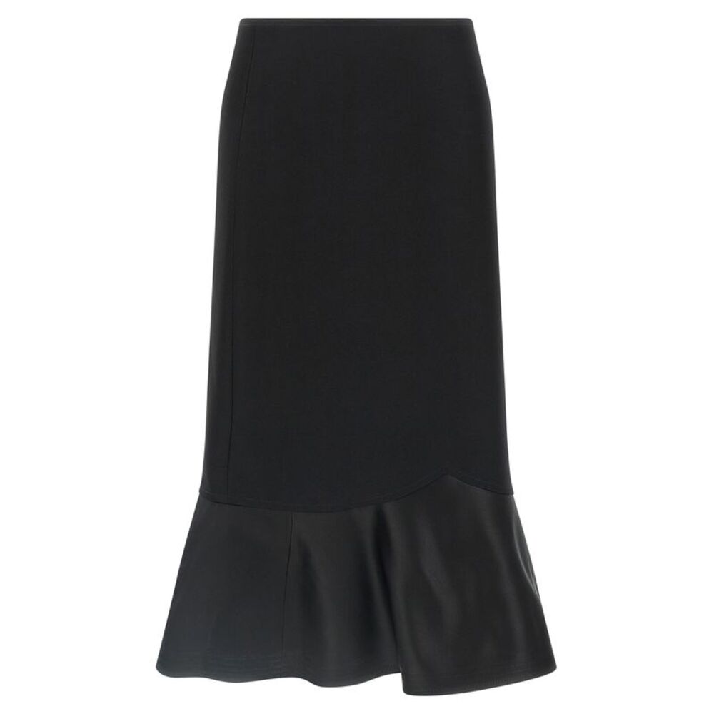 Fendi Black Virgin Wool Midi Women's Skirt